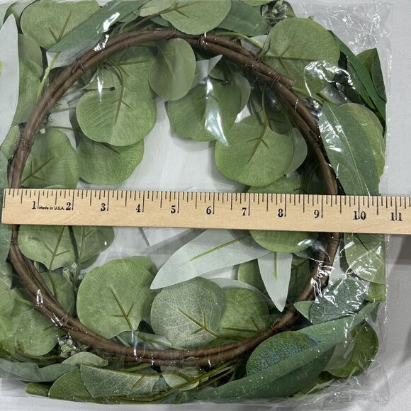Artificial Eucalyptus Wreath Seeded Greenery Twine Indoor Home Decor Faux - Picture 5 of 5